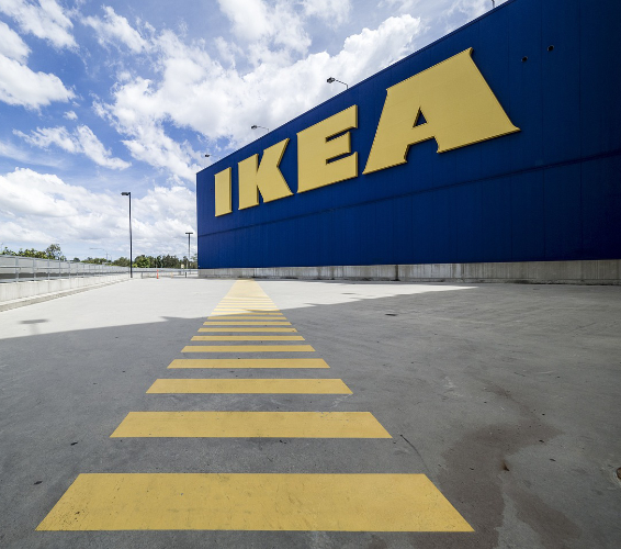 Ikea. Außenansicht vom Ikea-Einrichtungshaus.