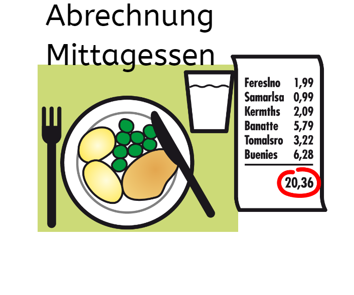 Abrechnung Mittagessen